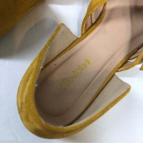 MODCLOTH Heartmoon Mustard Yellow Point Flats Mary Jane Size 11 - Picture 6 of 9